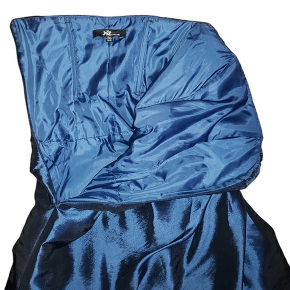 Jump Apparel Strapless Sequins Blue Colorshift Fit & Flare A-Line Long Dress 3/4 - Picture 9 of 17